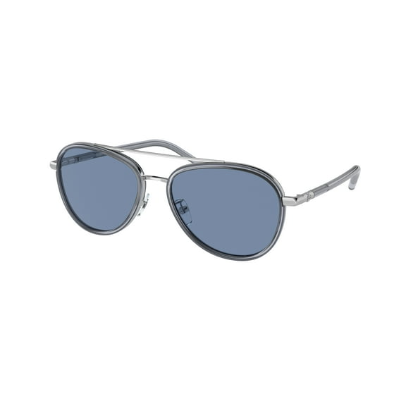 Tory Burch TY 6089 Plastic Womens Aviator Sunglasses Transparent Azure 57mm Adult