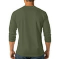 thumbnail image 4 of Lumtrix Mens Long Sleeve Henley Shirts Stretch Casual 3 Button Tee Baisc Plain Slim Fit Henley Lightweight Shirts Dark Green XL, 4 of 8