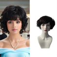 thumbnail image 2 of Natural Curly Synthetic Wigs Heat Resistant Fiber Comfortable Hairpiece For Work Event Special Occasion Dressigup Props, 2 of 5