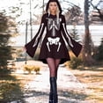 thumbnail image 2 of Halloween Dresses For Women Adult Skeleton Dress Comfy Easy Onesie Jumpsuit With Cozy Hooded, 2 of 5