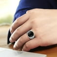 thumbnail image 5 of High polished (no plating) Stainless Steel Ring with Epoxy in Jet for Women Style TK3768 Size 9, 5 of 5