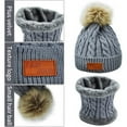 thumbnail image 3 of Morttic 3Pcs Toddler Boys Girls Winter Beanie Hat Scarf Gloves Set, Kids Warm Fleece Lining Hat Beanie Sets For age 2-6 Years (Gray), 3 of 5