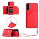 thumbnail image 1 of For Samsung Galaxy A36 5G Case Card Holder Kickstand Skin-Touch Phone Cover with Wrist Strap - Green, 1 of 5