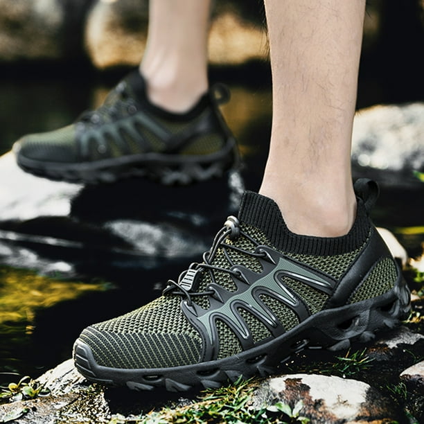 Zapatos De Vadeo Zapatos descalzos para hombre, cordones elásticos de malla transpirable, cómodos para vadear en la playa Likrtyny Para Estrenar