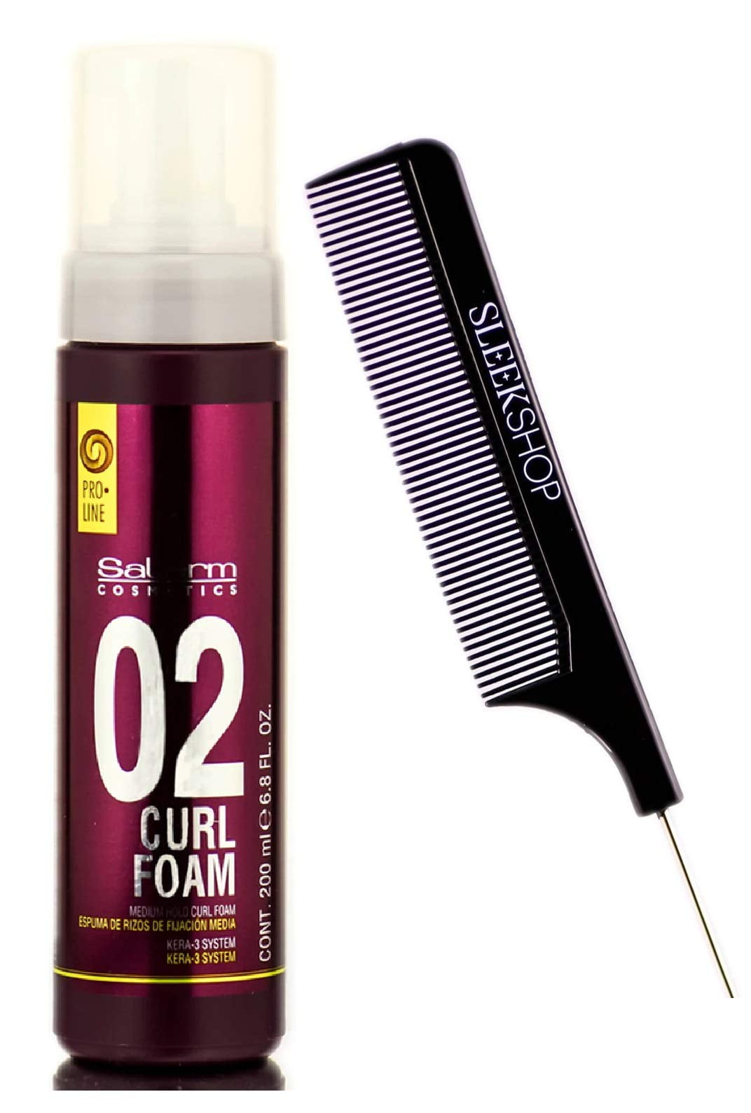Mousse para el cabello Salerm Cosmetics, espuma rizada, fijación media ...