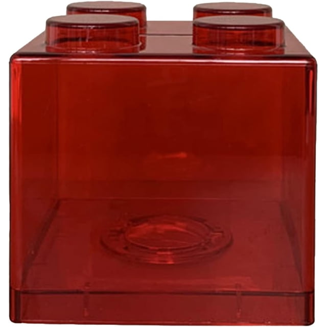 YISITIAN Piggy Bank, Shatterproof Clear Money Saving Bank Building Block Design Rectangular Transparent Saving Box for Storage Box Home Decor Ornament(Red) CA919-4868