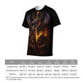 thumbnail image 5 of LAOLIUSN Men's Dragon Graphic T-Shirt, Gothic Fantasy Fire Sword Print Tee, Black, 88% Polyester 12% Spandex, Sizes S-4XL, 5 of 5