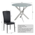 thumbnail image 4 of Round Dining Table Set for 4, 5-Piece Modern Tempered Glass Table with 4 Black Chairs - Compact Design for Kitchen/Living Room/Dining Room, 4 of 7