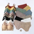 thumbnail image 5 of Xijirk Lingerie Sets for Women,Two Piece U Neck Seamless Solid Halter High Waist Bra Fashion Underwear Bra Set for Comfortable Lounge and Nightwear,Lingerie Sets,Beige,L, 5 of 9