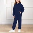 thumbnail image 6 of UACY Girls Boys Athletic Matching Sets Sweatsuit 2 Piece Tracksuit Jogging Suits Hooded Sweatshirt and Jogger Sweatpants Sweat Set (Navy, 3-4 years), 6 of 9