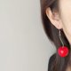 thumbnail image 4 of Pendientes de cereza roja, pendientes de corazón de niña dulce, pendientes sencillos y encantadores de otoño e invierno, orejas sin perforar, clips para las orejas, 4 of 5