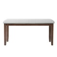 thumbnail image 6 of GZXS 38" Upholstered Bench for Bedroom End of Bed, Entryway or Dining, Linen Padded Seat & Solid Rubberwood Legs, Indoor Hallway Bench, Beige+Cherry, 6 of 8