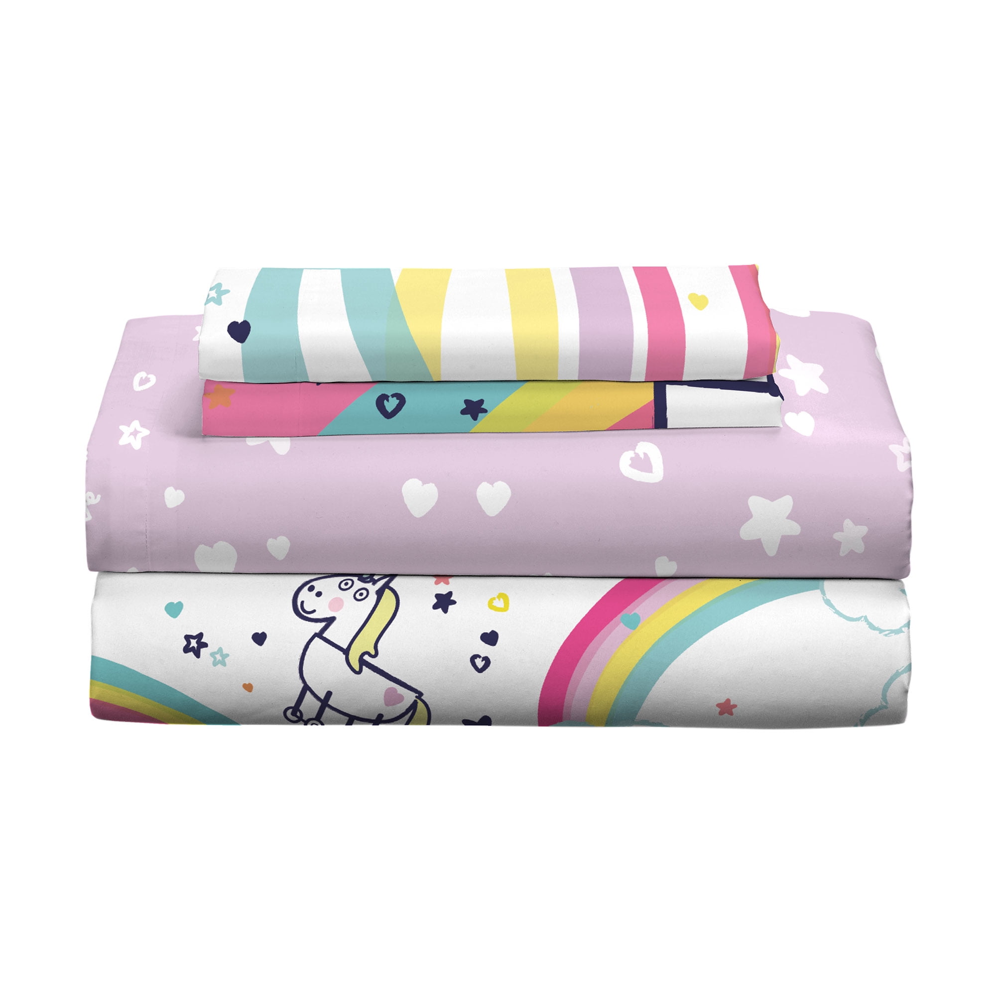 Peppa Pig Kids Full Sheet Set, Pink, Hasbro