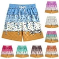 thumbnail image 2 of Abcomgle Swim Trunks Boy 10-12 Quick Dry Beach Shorts Kids Cute Ice Cream Drip Print Bathing Suit Toddler Boy Summer Casual Athletic Youth Boys Swim Trunks,3-4 Years Blue, 2 of 4