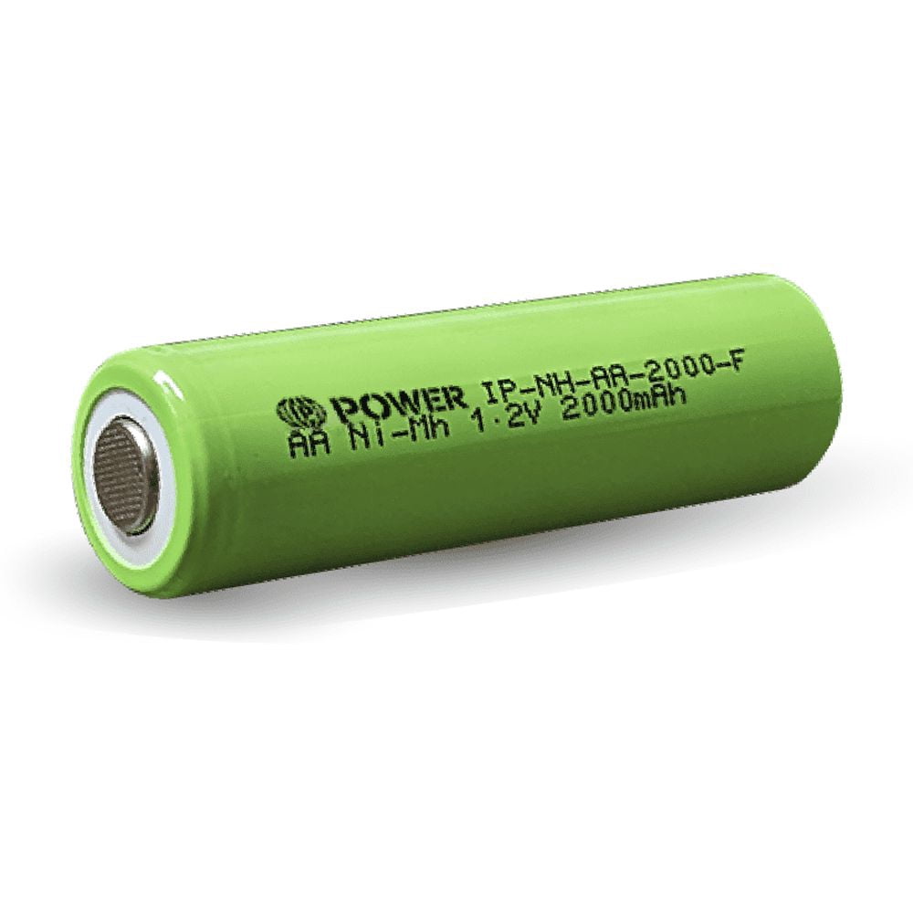 IP POWER NiMh Nickel Metal Hydride AA 1.2V 2000mAh Rechargeable Flat Top Battery (No Tabs) - 12 Pack