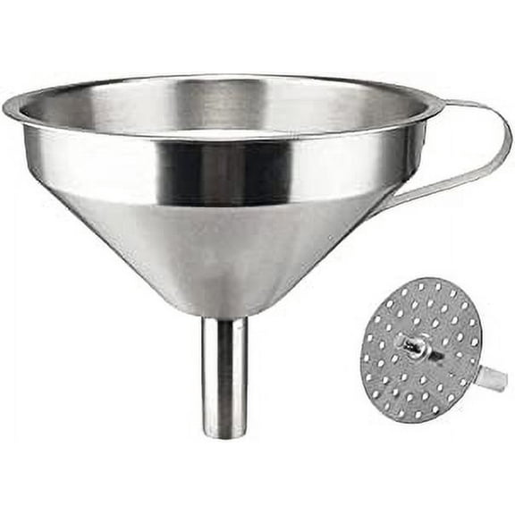 SynSpiritStore Stainless Steel Multipupose Funnel With Detachable Strainer/Filter For Cooking Oil Extra Large