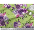 thumbnail image 2 of Soimoi Tissu Popeline de Coton Imprimé Feuilles & Roses 1 Yard 56 Pouces de Large, 2 of 3