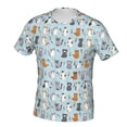 thumbnail image 3 of Cute Cat Pet Lover T-Shirt Crew Neck Short Sleeve Full-Print for Men, 3 of 6