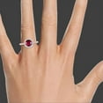 thumbnail image 3 of 1.75 Carat 6mm Round Cut Red Ruby And Moissanite Diamond Engagement Ring in 10k Rose Gold for Women, 3 of 4