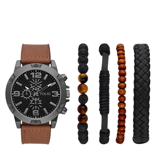 SET de Reloj Mass Market FOLIO FMDFL6039 COGNAC para Hombre