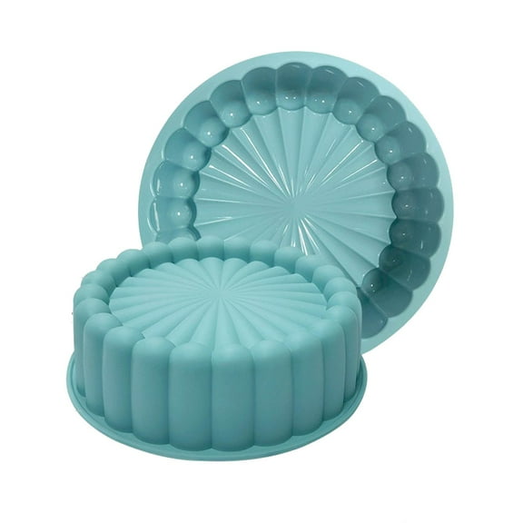 HBFAGFB Round Silicone Cake Pan Non Stick Cookie Sheets for Baking Weddings and Parties Blue Size 19.5