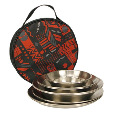 12 Pieces Outdoor Camping Tableware Set Plate Dish Bowl Portable ...