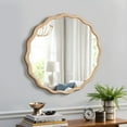 thumbnail image 2 of Tcbosik Round Mirror, 36 inch Wavy Vanity Mirror with Wood Frame, Wall Mounted Mirror Decorative, Natural, 2 of 8