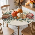 thumbnail image 3 of Orange Pumpkin Thanksgiving Football Fitted Round Tablecloths Table Covers 36"-44",Waterproof Table Cloth for Kitchen Holiday Party Tables Decor, 3 of 9