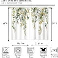 thumbnail image 2 of Eucalyptus Botanical Leaves Green Gold Floral Kitchen Window Curtains over Sink Farmhouse Flower Leaf Small Window Treatment Cafe Short Curtains for Bathroom Treatment Tier Drapes 27.5x39 inch, 2 of 6
