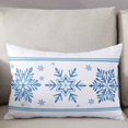 thumbnail image 3 of Blue Snowflake Christmas Throw Pillow Cover 12 x 20 Inch Decorative Pillow Cover Xmas Abstract Art Winter Lumbar Pillowcase Seasonal Rectangle Cushion Case for Couch Sofa Bed Living Room, 3 of 7
