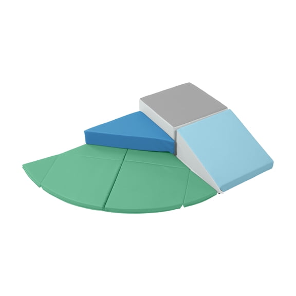 ECR4Kids SoftZone Junior Adventurer's Summit Ramp Climber, Foam Playset, Contemporary, 4-Piece