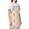 thumbnail image 3 of Naloa 1Pack Adjustable Bib Apron Waterdrop Resistant Cooking Kitchen Aprons for Women Men Chef, Yellow Pueple Rabbit Print, 3 of 8