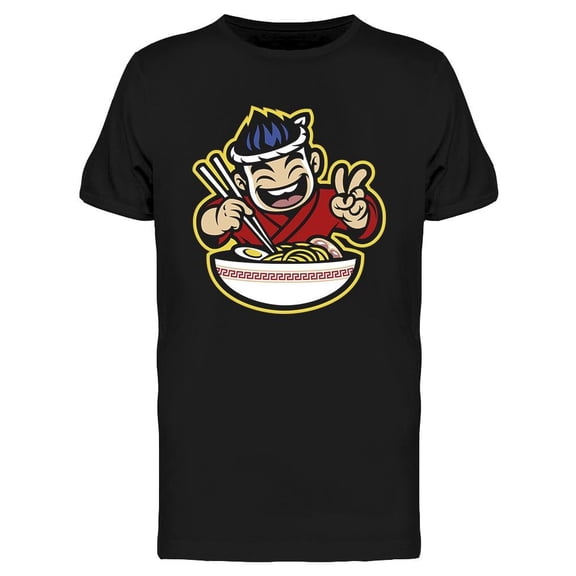 A Chef Eating Ramen T-Shirt Men -Image by Shutterstock, Male Small