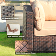 thumbnail image 3 of Gaildon 2 Pieces Patio Furniture Set, All Weather Outdoor Sectional PE Rattan, Patio Conversation Sets with Cushions for Garden Lawn Balcony Porch Deck, Red, 3 of 7