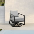 thumbnail image 3 of Aileen Outdoor Patio Swivel Lounge Chair in Aluminum with Grey Cushions, 3 of 10