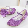 thumbnail image 6 of POIUYTR Girls' Glitter Mary Jane Sandals - Leather Strappy Heels with Ankle Strap & Air-Cushioned Sole for Flower Girl Summer Weddings, 6 of 6