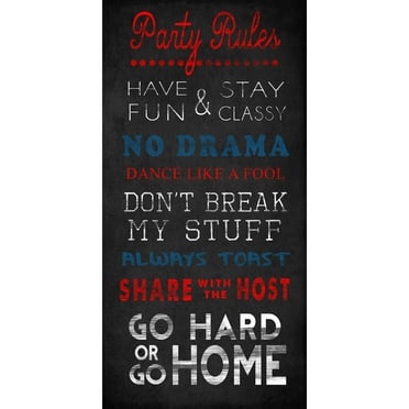 Party Rules Wall Art