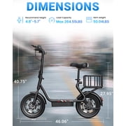 DYU Electric Scooter for Adults,14 Tires Escooter with Seat & Basket, 500W Peak Motor,36V 10AH Battery,20MPH 25Miles Long Range, City Commuter E Bike with Cargo Capability