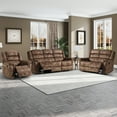 thumbnail image 6 of Bonzy Home Manual Reclining Fabric 3-Piece Sofa Set, Includes Single Recliner Chair, Loveseat and 3-Seat Sofa for Home Living Space, 6 of 7