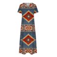 thumbnail image 4 of Robes pour Femmes 2024 Été Surdimensionné Décontracté Manches Courtes Col en V Robe Imprimée Robe Ample 50 % de Réduction!, 4 of 5