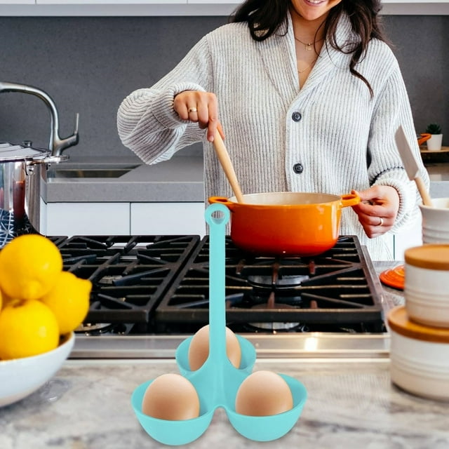 Boreal Craft Support à Œufs Durci Résistant à la Chaleur Plateau à Œufs en Silicone Cuiseur à Œufs / Cuiseur à Œufs Réutilisable Plateau à Œufs 3 Compartiments pour Cuisiner Dîner pour Préparation de Repas de Petit-Déjeuner avec Hotte de Cuisson Facile Complète avec Mur
