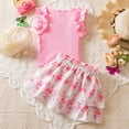 thumbnail image 5 of Tiijoy Girls Summer Outfits Cute Ruffle Ribbed Tank Top and Floral Skirt Set, Sizes 9-12 Months, 5 of 8