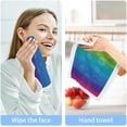thumbnail image 3 of Soft Colorful Rainbow Stripe Washcloth 12x12in Set, 6 Pack Absorbent Cotton Towel Square Kitchen Dishes Towels, Cleaning Face Hand Towel Fast Drying, 3 of 7