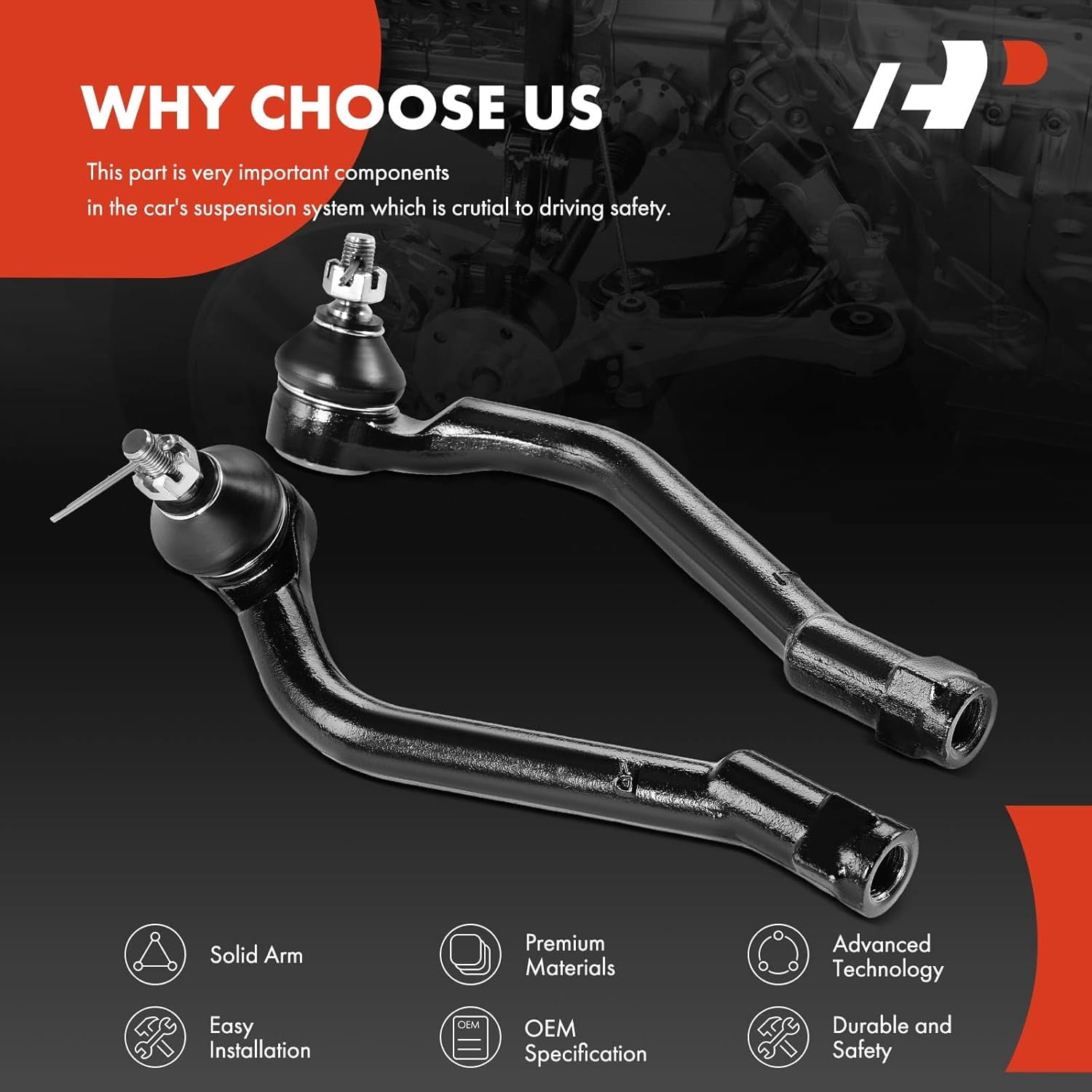 A-Premium 2 x Front Outer Tie Rod End Compatible with Hyundai Sonata 2011-2014, Tucson 2010-2017, Azera 2012-2017 & Kia Optima 2011-2015, Sportage 2011-2016, Cadenza 2014-2016