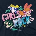 thumbnail image 2 of Powerpuff Girls Girls Rock Women's T Shirt, Navy, Medium, 2 of 6