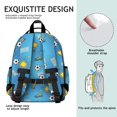 thumbnail image 5 of Football and Star Brightblue Pattern Cute School Backpack Bag for School with Padded Back and Adjustable Shoulder Straps 15.25"x11.5"x5.25", 5 of 5