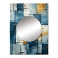 thumbnail image 2 of Designart "Cubism Shapes In Cerulean" Abstract Shapes Mirror Wall Decor - Modern Blue Abstract Mirror Wall Art For Entryway - 32" x 24" Inch, 2 of 5