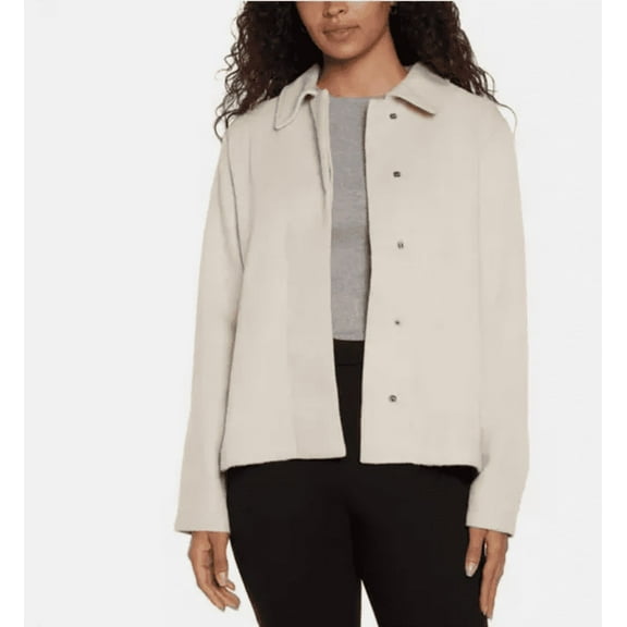 Banana Republic Womens Jacket Cream Snap-Front Jacket, Cream XL