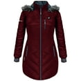 thumbnail image 2 of ActionHeat Women's 5V Battery Heated Long Puffer Jacket W/ Fur Hood - Wine - S, 2 of 9