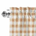 thumbnail image 2 of Valances for Windows Farmhouse Cow Rabbit Egg Carrot Rod Pocket Short Curtain for Bathroom Living Room Bedroom Easter Orange Buffalo Plaid 1 Panel 54x18in, 2 of 9